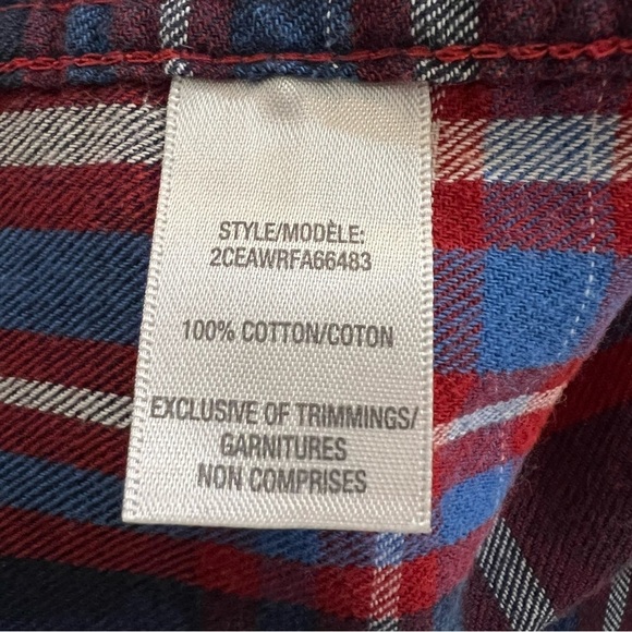 Windriver Red Plaid Button Down Shirt 100% Cotton Size 2XL - Picture 8 of 11